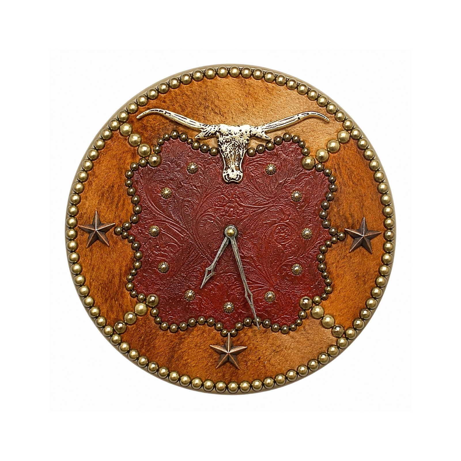Custom Western Rodeo Cowhide Wall Clock